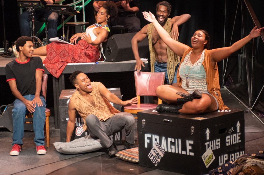 Passing Strange - Keaton Hillman, Jamar Jones, Katrinah Carol Lewis, Keydron Dunn, Dylan Jones, photo by Bill Sigafoos